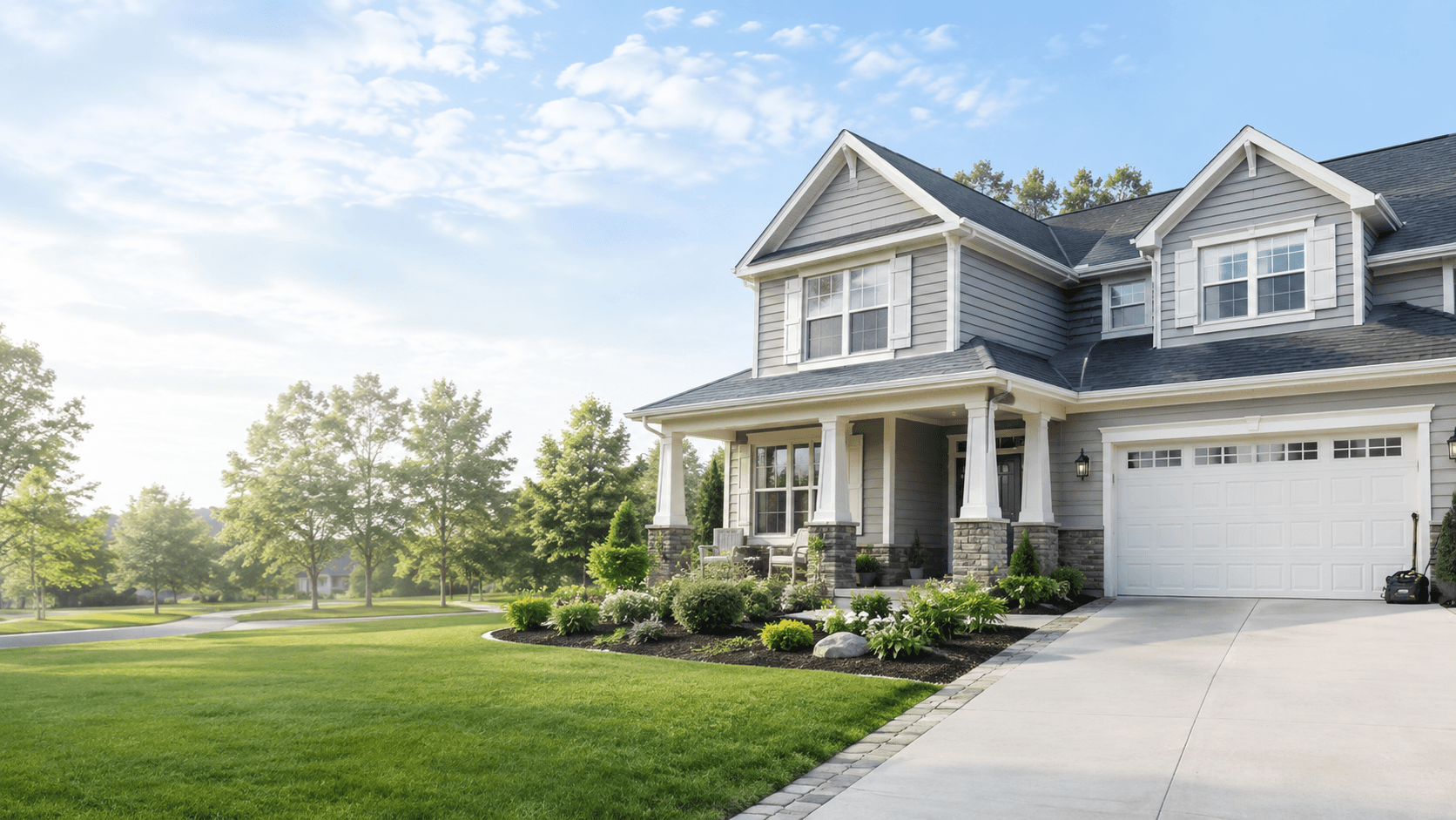 Suburban residential house exterior maintained by Chubbys Property Services